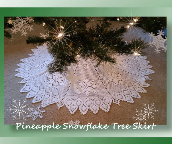 Pineapple Snowflake Tree Skirt <br /><br /><font color=