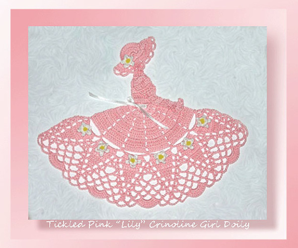 Tickled Pink “Lily” Crinoline Girl Doily  <br /><br /><font color=