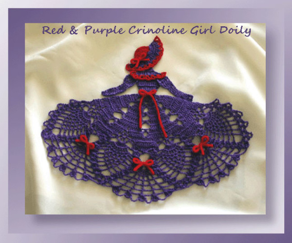 Red & Purple Crinoline Girl Doily  <br /><br /><font color=