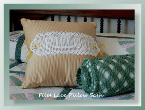 Filet Lace Pillow Sash