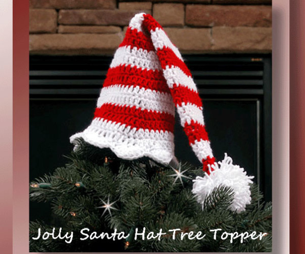 Jolly Santa Hat Tree Topper   <br /><br /><font color=