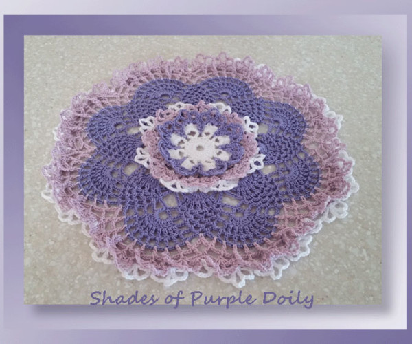 Shades of Purple Doily    <br /><br /><font color=