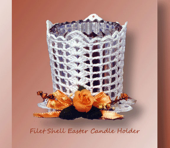 Filet Shell Easter Candle Holder<br /><br /><font color=